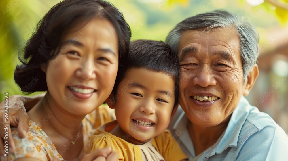 A Happy Family Portrait in Nature A Happy Family Portrait in Nature