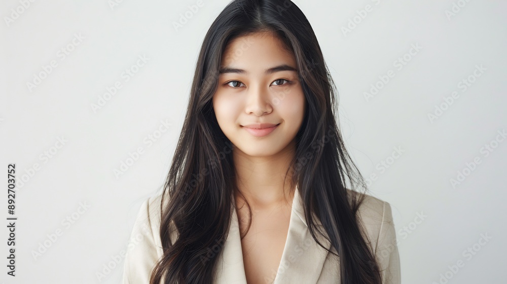 Portrait of a Young Woman with Long Black Hair Portrait of a Young Woman with Long Black Hair
