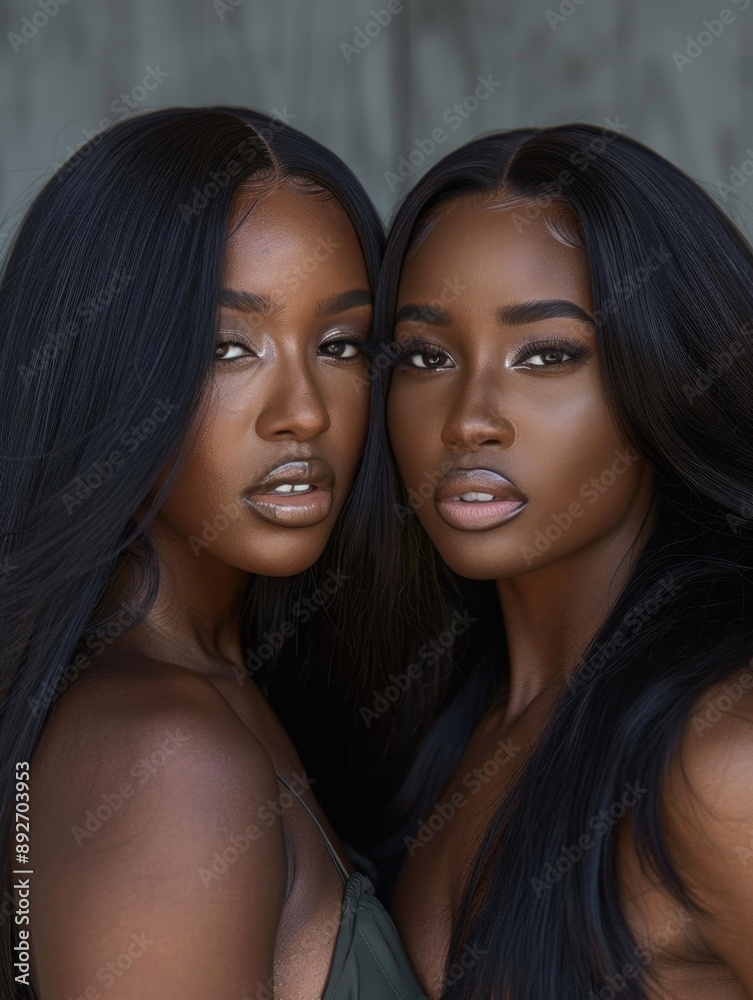 Stunning African Twin Sisters in Fashion Portrait Stunning African Twin Sisters in Fashion Portrait