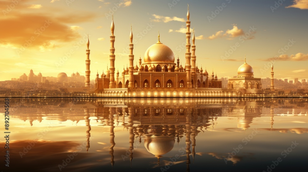 Naklejka premium mosque at night