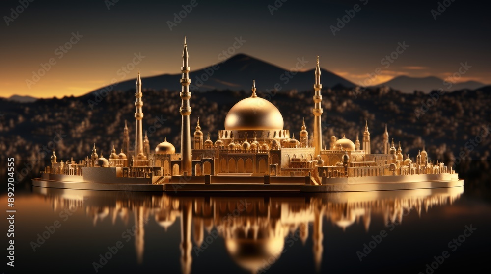 Naklejka premium mosque at night