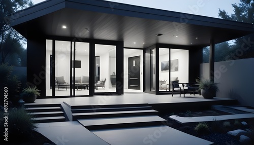 Photo interior modern design room 3d illustration