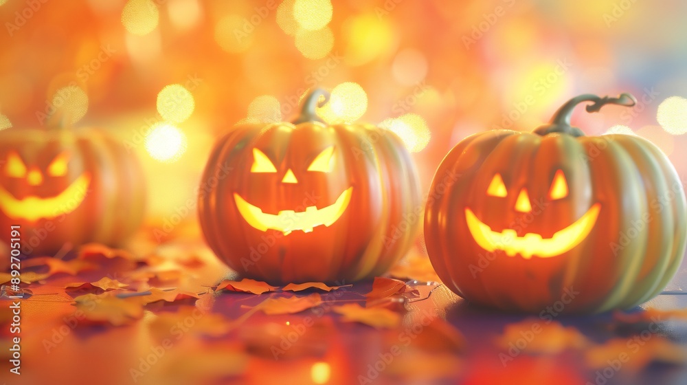 Halloween Jack-o'-Lanterns with a Festive Glow Halloween Jack-o'-Lanterns with a Festive Glow