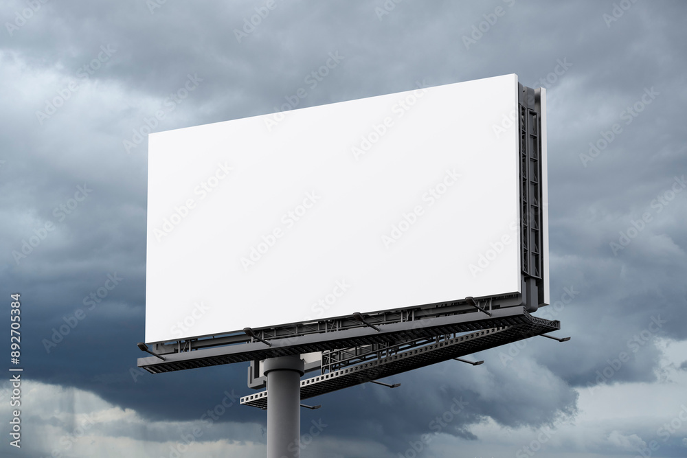 Mockup of a outdoor billboard against the sky Mockup of a outdoor billboard against the sky