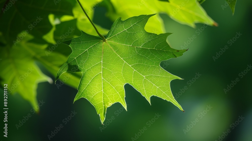 Fresh maple leaf in spring