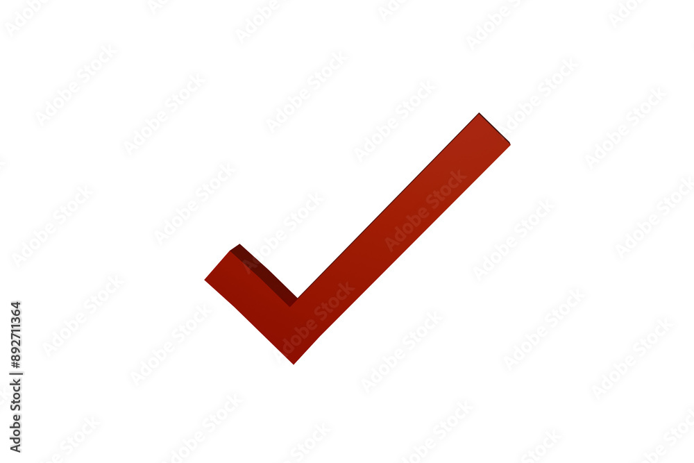 red check mark, yes, ok, button, 3D
