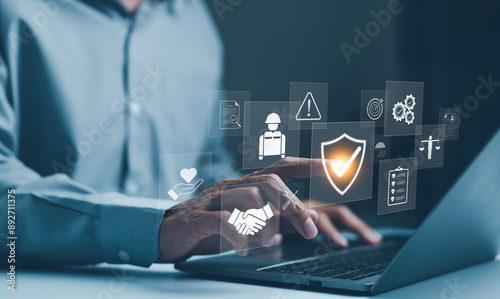 Cuadro en lienzo Work safety and compliance concepts