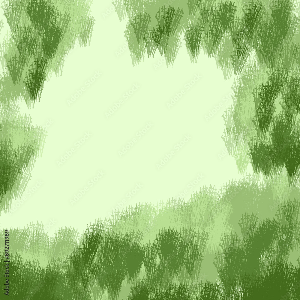 Abstract brush background illustration , green grass frame with space. Abstract brush background illustration , green grass frame with space.