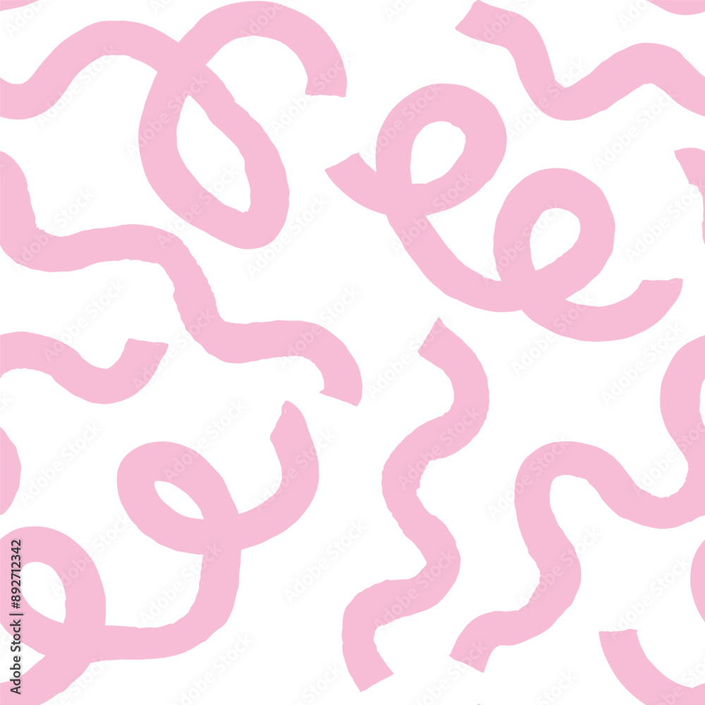 Seamless abstract pattern with squiggles and scribbles. Weaved curved lines. Chaotic ink scribbles decorative texture. Messy doodles, wavy and curly lines.