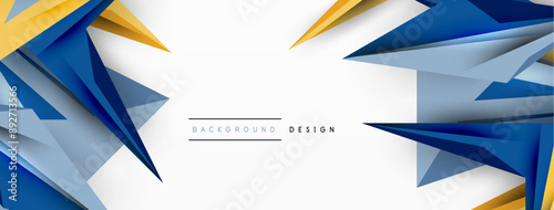 Minimal geometric abstract background. Low poly dynamic triangle design. Trendy techno business template for wallpaper, banner, background or landing