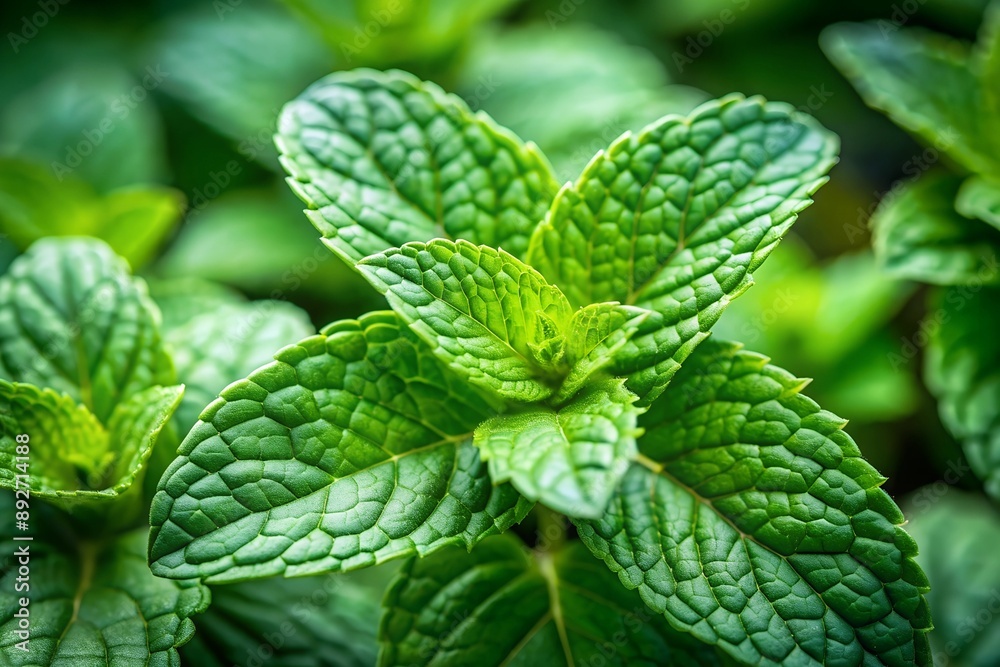 Green Mint Plant Grow Background Closeup Mint Leaf. Green Mint Plant Grow Background Closeup Mint Leaf.