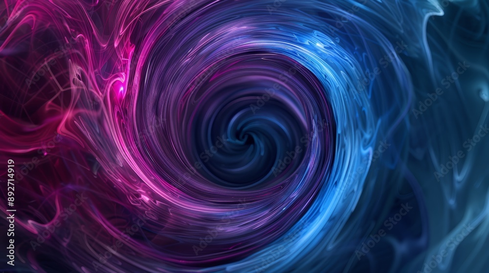 Abstract cosmic swirl with vibrant pink and blue hues forming a mesmerizing spiral pattern with fluid motion and energy. Abstract cosmic swirl with vibrant pink and blue hues forming a mesmerizing spiral pattern with fluid motion and energy.