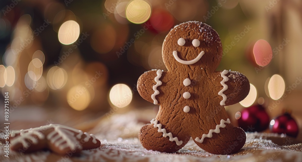 Gingerbread Man in Snowy Scene Gingerbread Man in Snowy Scene