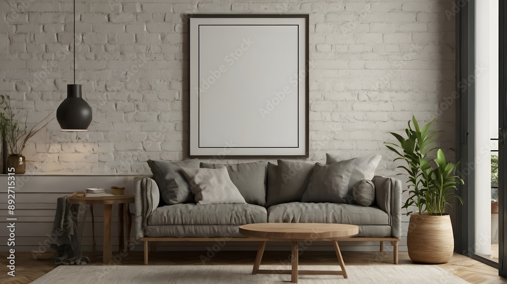 Frame mockup, ISO A paper size. Living room wall poster mockup. Interior mockup with house background. Frame mockup, ISO A paper size. Living room wall poster mockup. Interior mockup with house background.