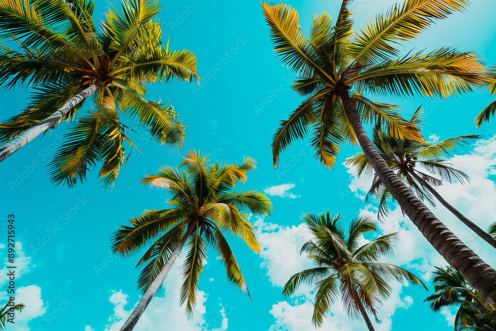 palm trees on the summer beach palm trees on the summer beach