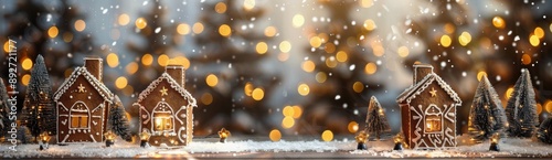 Gingerbread Houses in Winter Wonderland