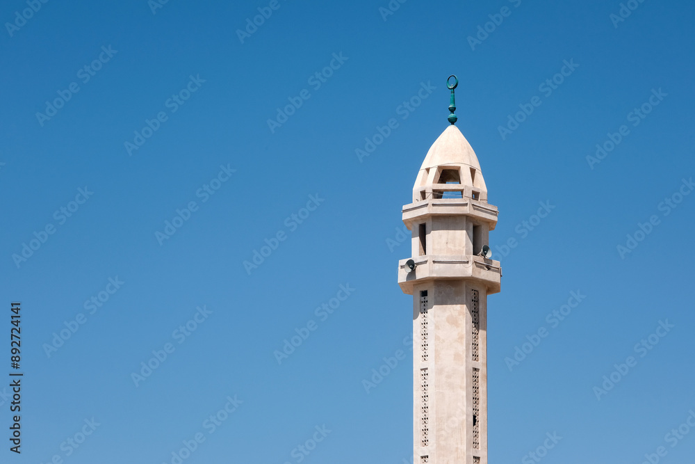 Minaret of the mosque on sunny day. Dahab, Egypt. Minaret of the mosque on sunny day. Dahab, Egypt.