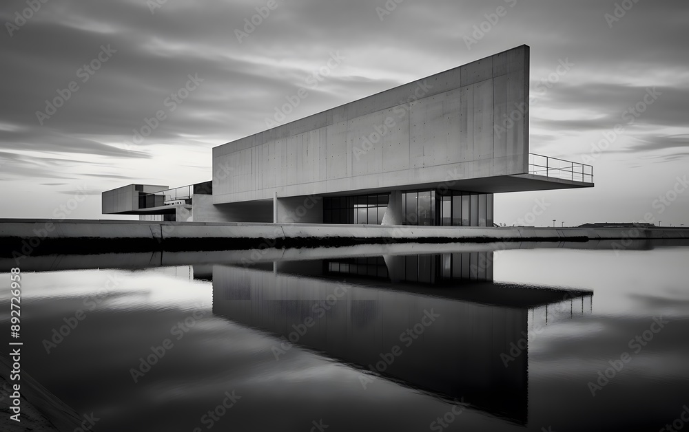 Obraz premium Black and White Modern Building Design