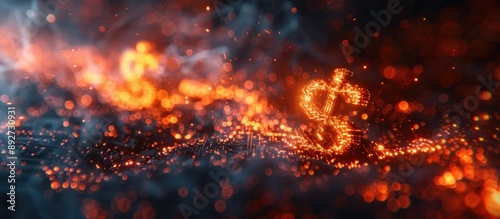 Burning Dollar Sign Abstract