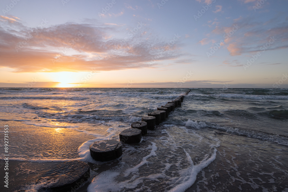 Scenic seascape, condolence card, burial at sea