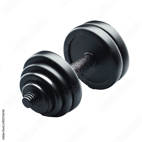 black dumbbell isolated on white background