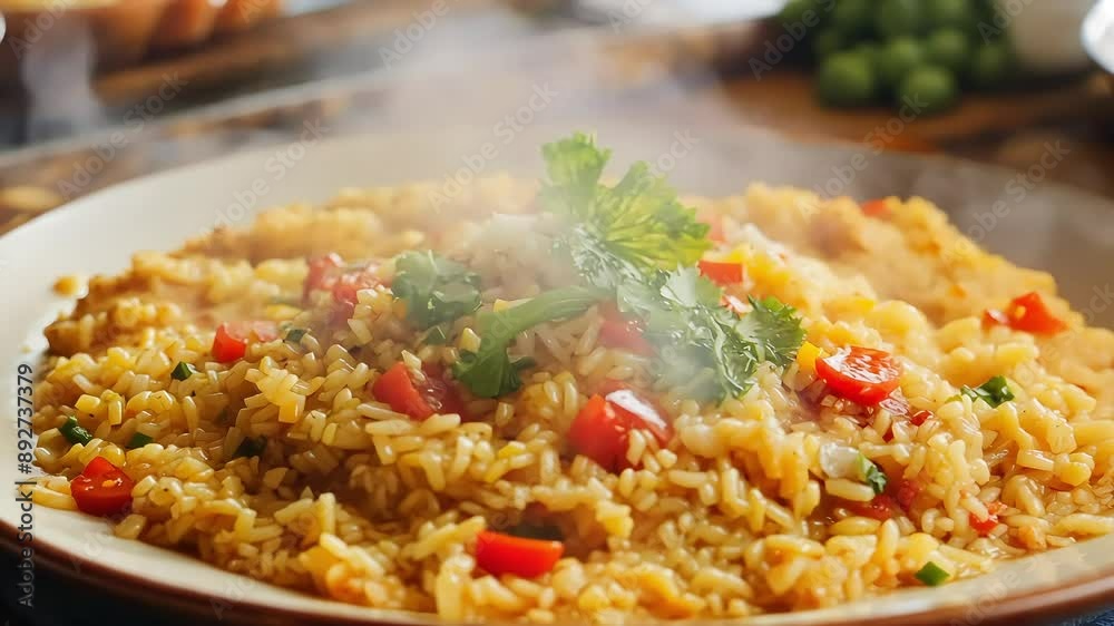 Steaming Plate of Vegetable Fried Rice with Ai generated.
Steaming Plate of Vegetable Fried Rice with Ai generated.