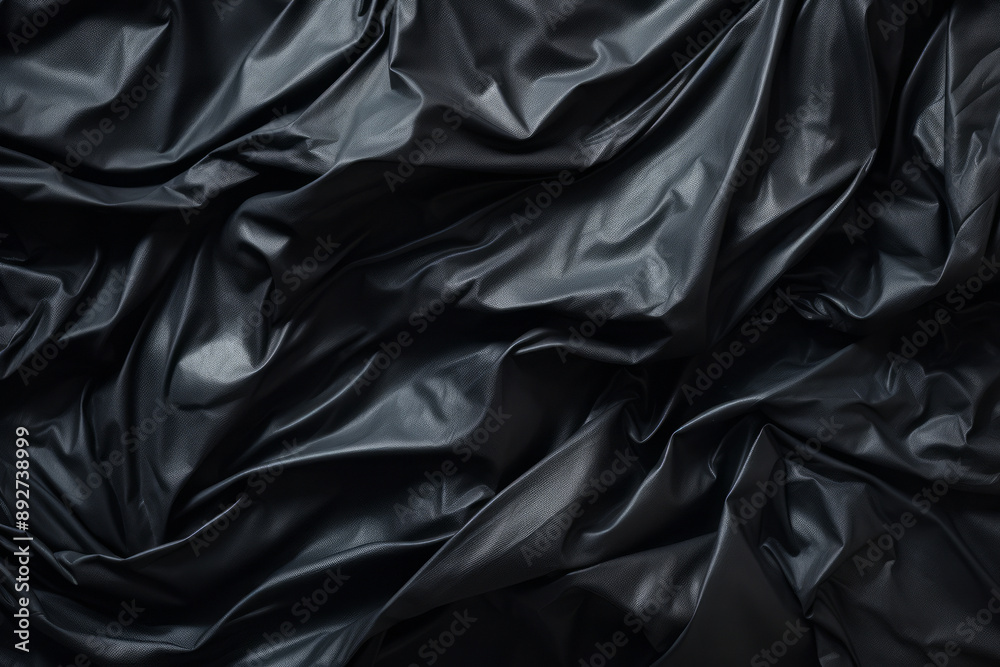 Processed collage of black cellophane garbage bag texture. Background for banner, backdrop Processed collage of black cellophane garbage bag texture. Background for banner, backdrop
