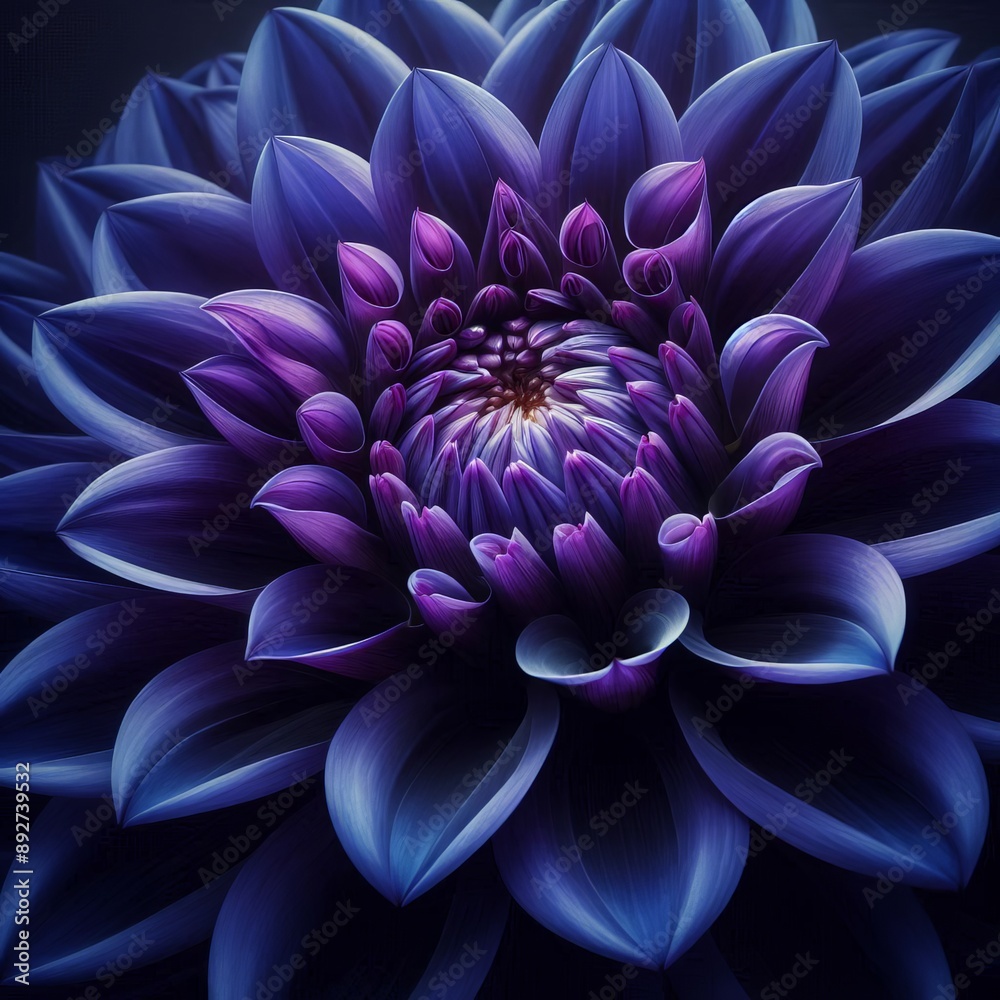 a purple flower with a blue center and purple petals. a purple flower with a blue center and purple petals.