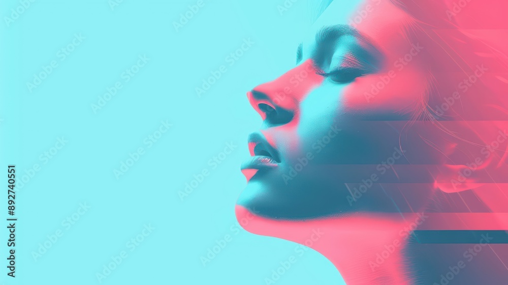 A mental health banner set in an ultramodern, supernatural scene, with copy space for your branding A mental health banner set in an ultramodern, supernatural scene, with copy space for your branding