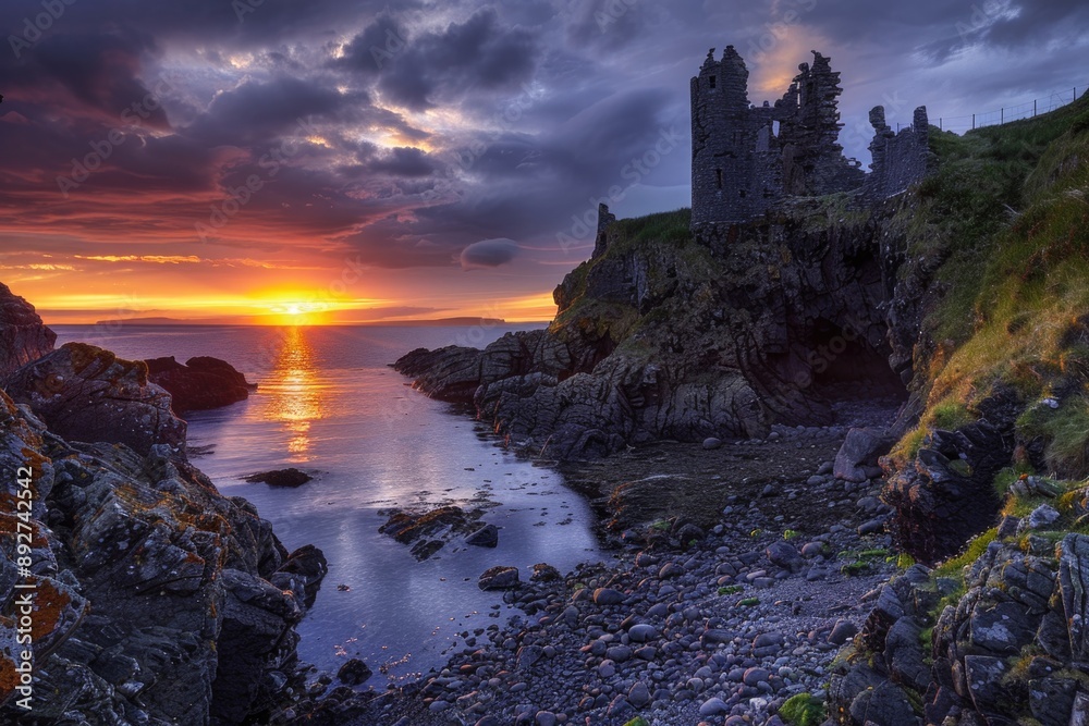 Coastal Castle Perched on Cliff Coastal Castle Perched on Cliff