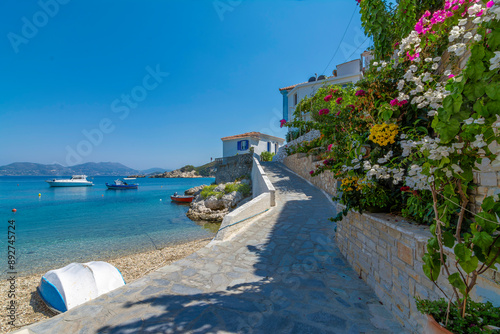 Fototapeta Naklejka Na Ścianę i Meble -  The Kokkari Harbour view in Samos Island of Greece