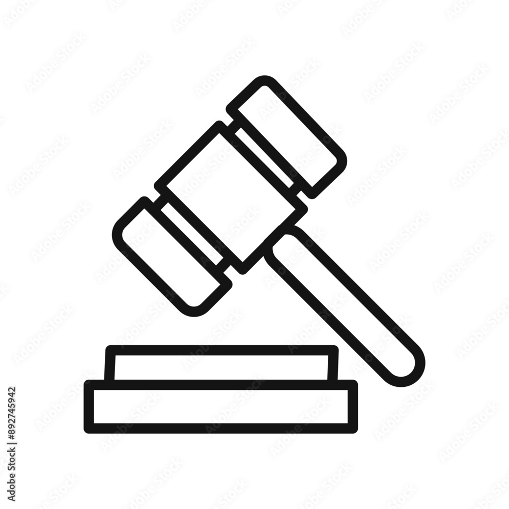 Court judgement icon linear graphics set vector Court judgement icon linear graphics set vector