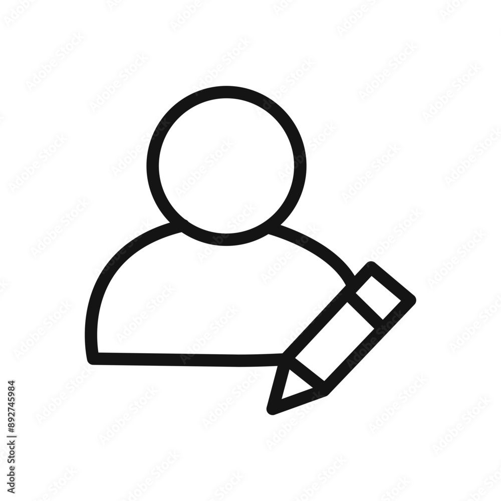 Edit user icon linear graphics set vector