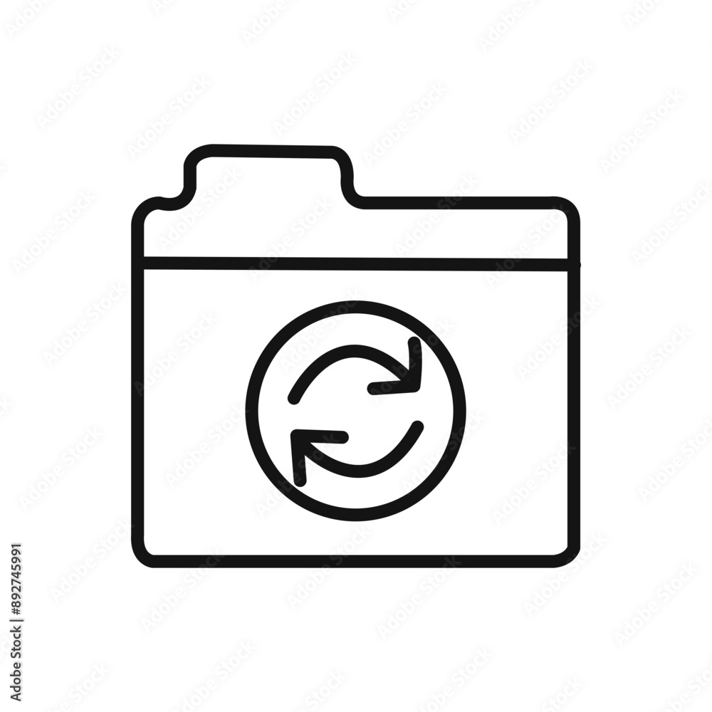 Folder sync icon linear graphics set vector Folder sync icon linear graphics set vector