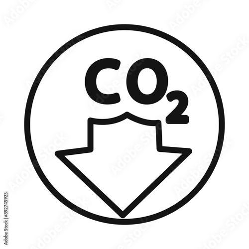 CO2 reduction icon linear graphics set vector