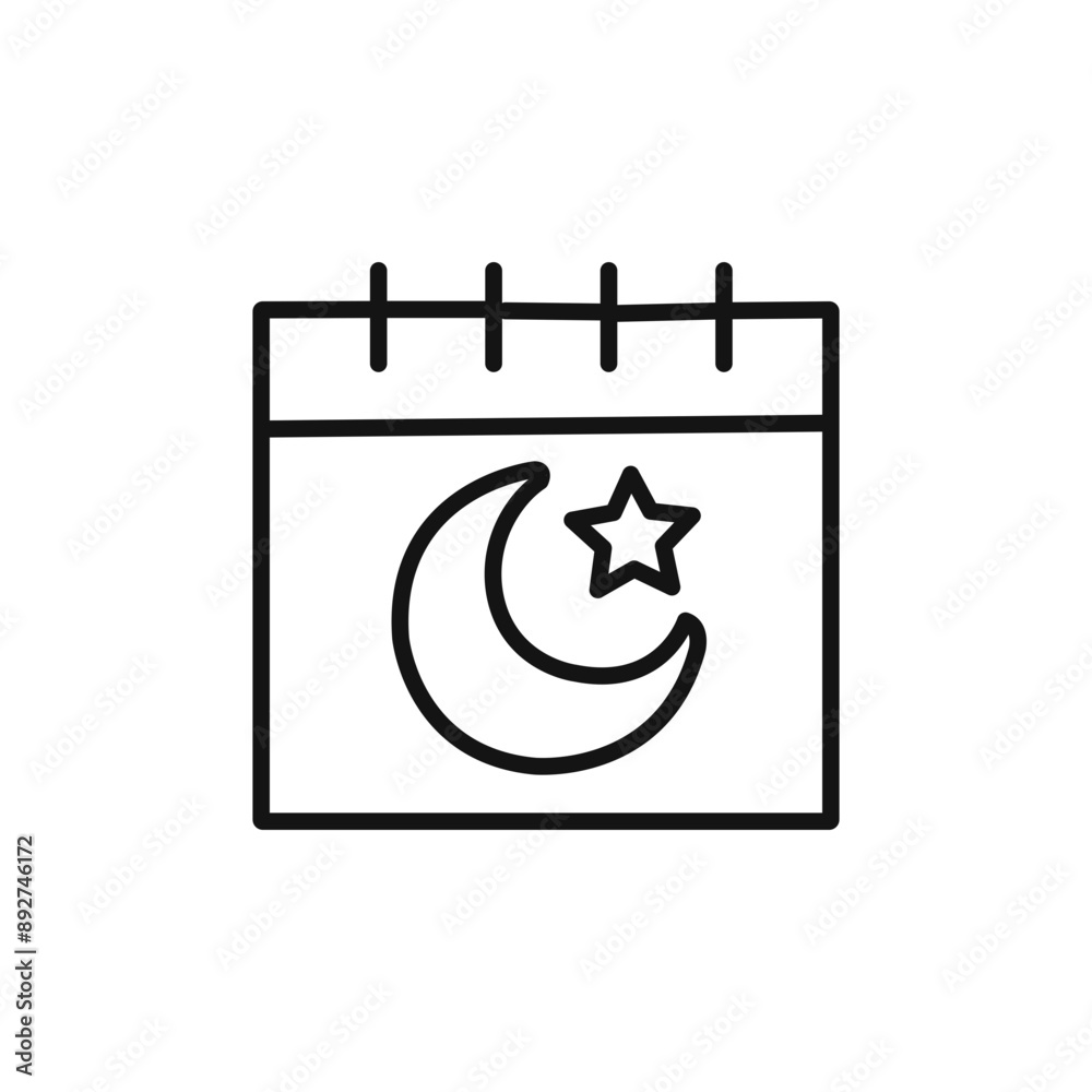 Ramadan Calendar Icon linear graphics set vector Ramadan Calendar Icon linear graphics set vector