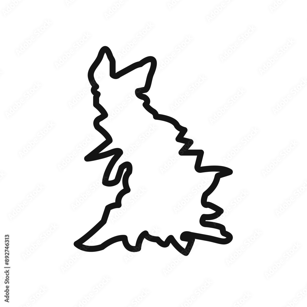United Kingdom map icon linear graphics set vector United Kingdom map icon linear graphics set vector