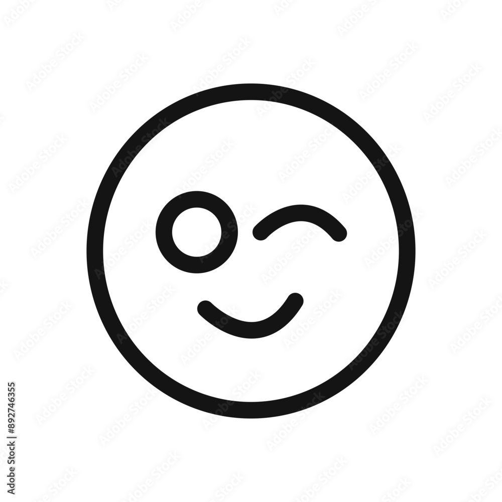 Winking eye icon linear graphics set vector Winking eye icon linear graphics set vector