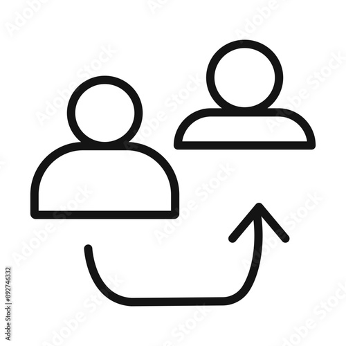User switch icon linear graphics set vector