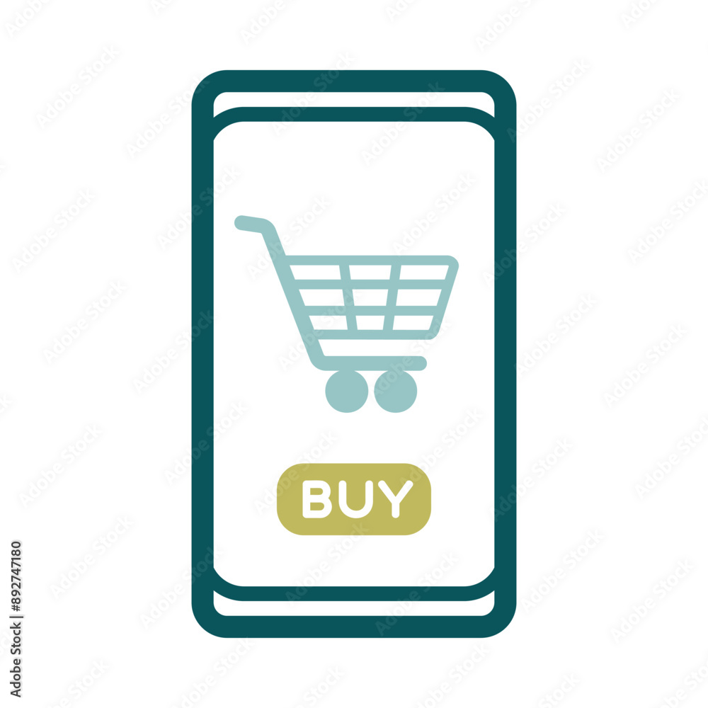 Mobile phone shopping or online shopping icon Mobile phone shopping or online shopping icon