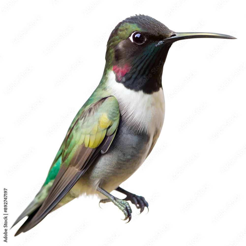 Fototapeta premium Black-chinned Hummingbird isolated white background