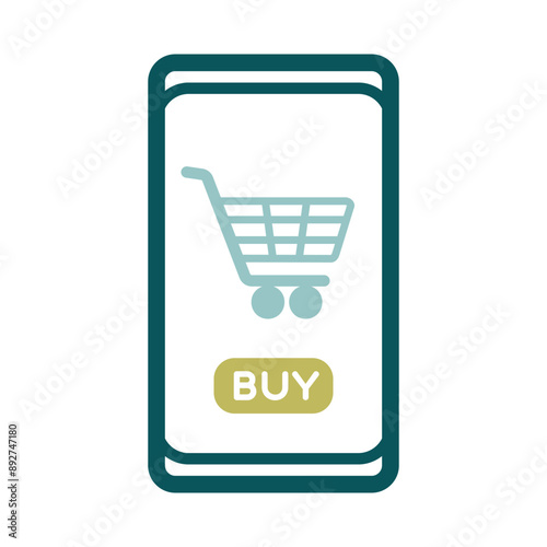 Mobile phone shopping or online shopping icon
