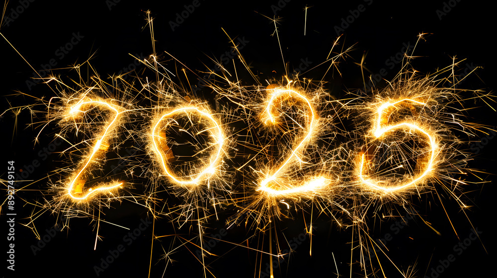 2025 with bangaloo lights on a black background 2025 with bangaloo lights on a black background