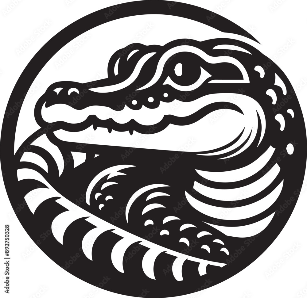 Obraz premium Caiman icon isolated on a white background. Caiman logo illustration.