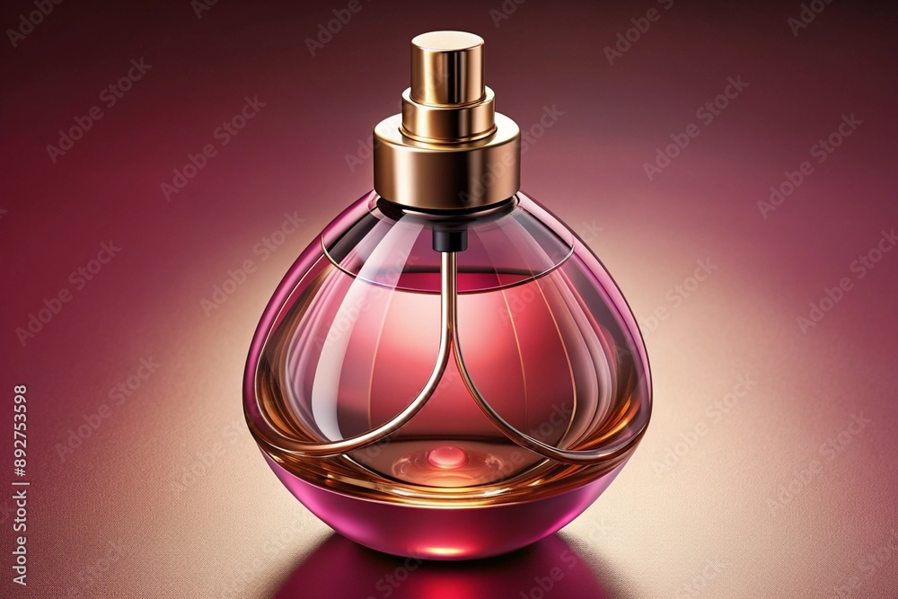 Elegant Perfume Bottle on Pink Background