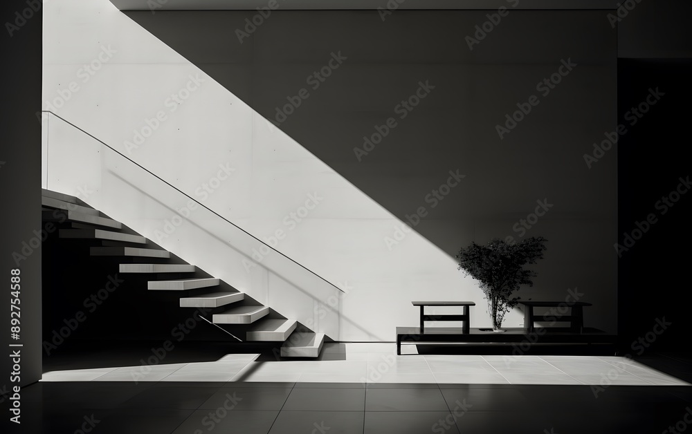 Obraz premium Modern Staircase with Shadows