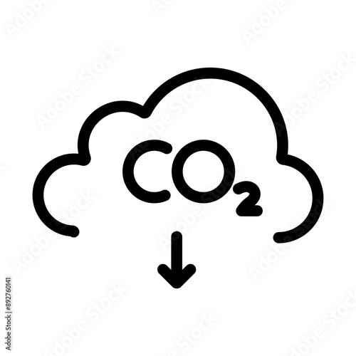 CO2 reduction icon design in filled and outlined style