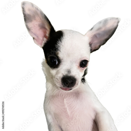 Chihuahua mini on a white background, isolated, portrait