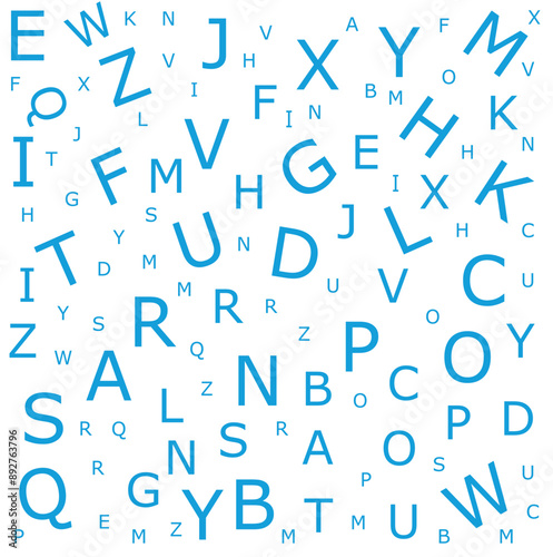 alphabet letters, mixed letters vector isolated on background,