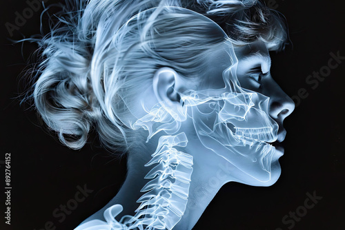 realistic x-ray images of woman head